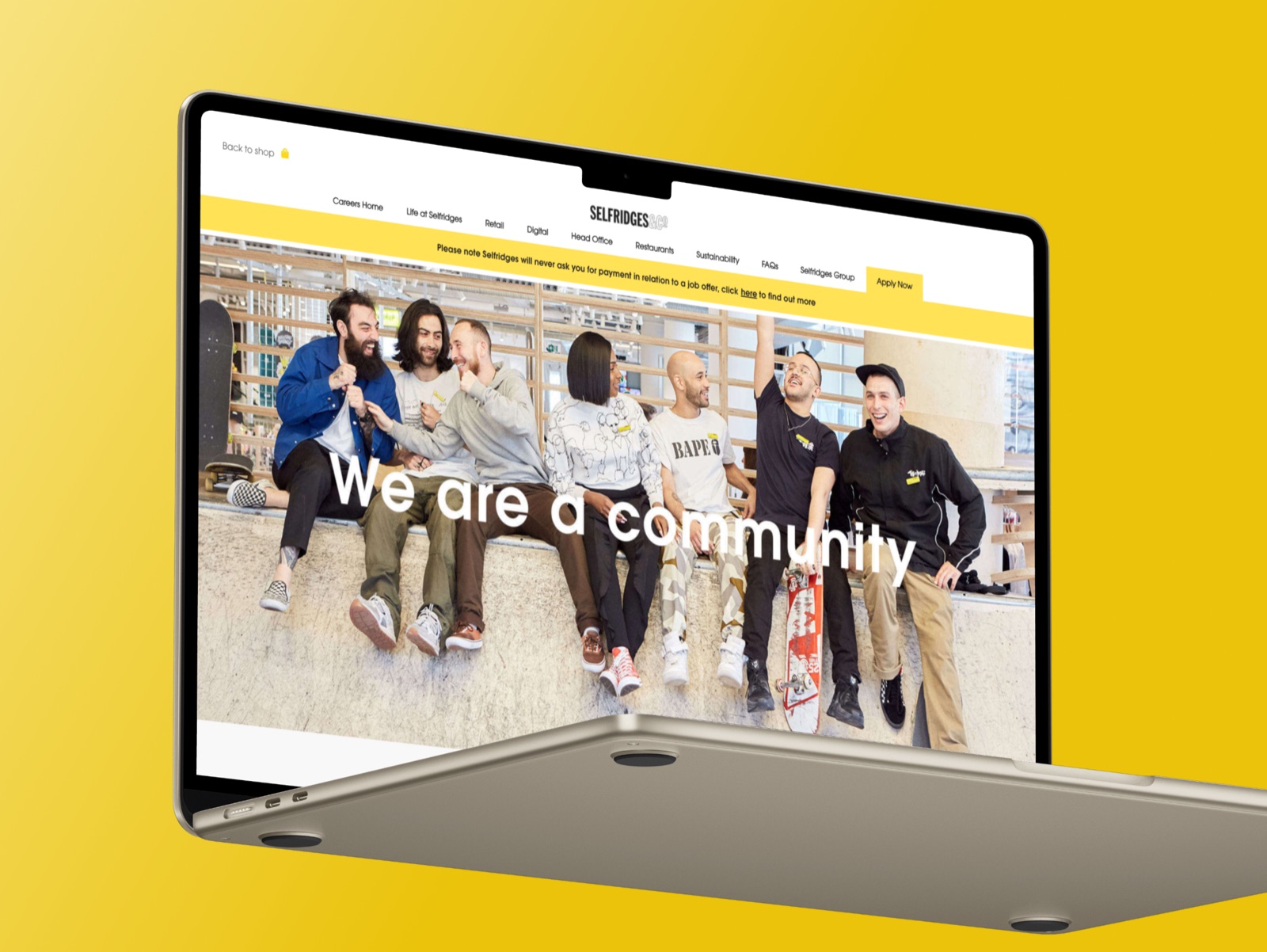 Selfridges work, screen 3